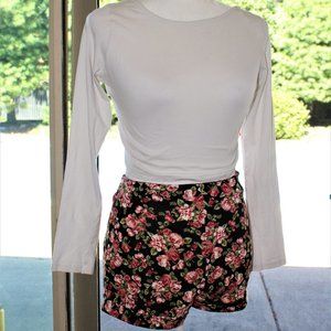 High Waisted Floral Print Shorts
